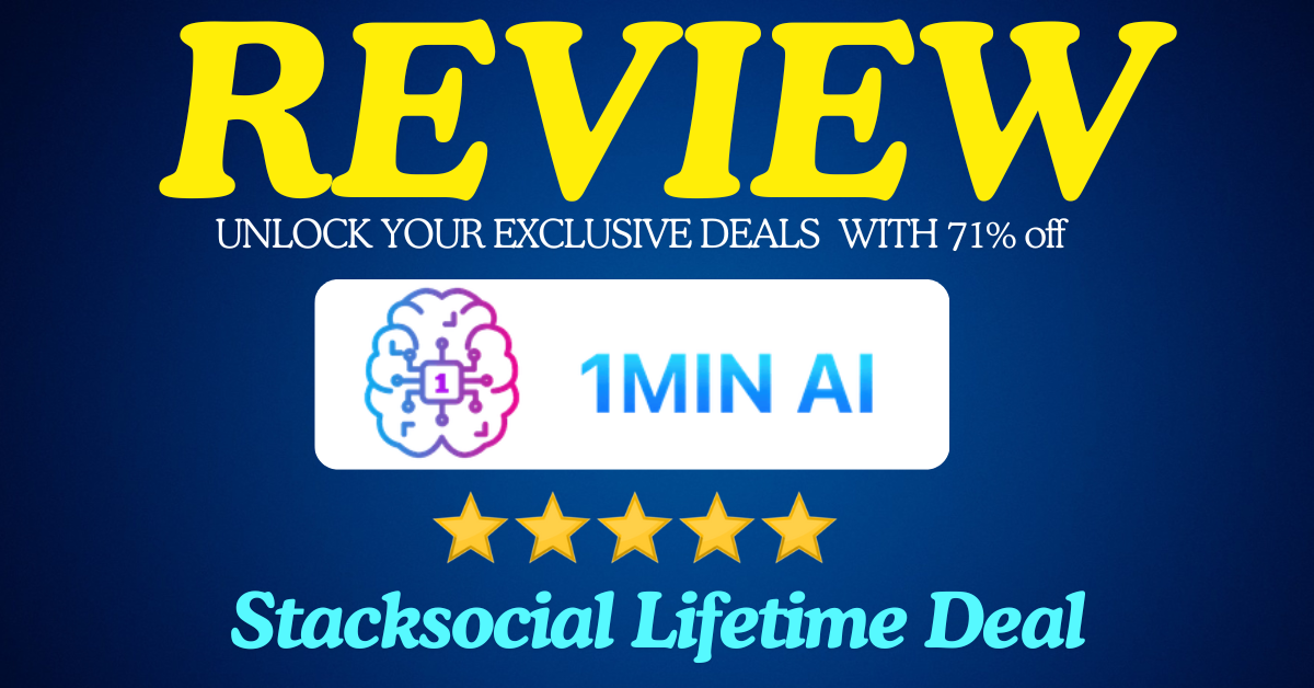 Read more about the article 1min Ai Review- All in One AI Tool Lifetime Deal (87% Off)