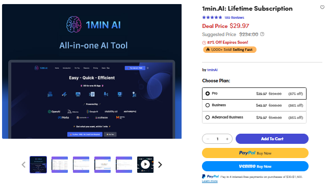 1min ai review 2025