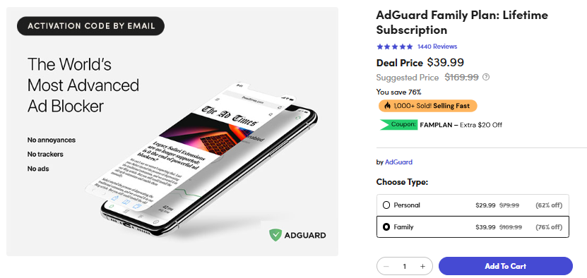 AdGuard Lifetime Deal