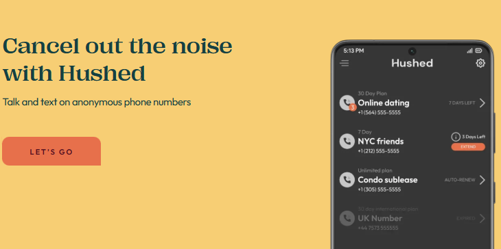 Hushed Private Phone Number